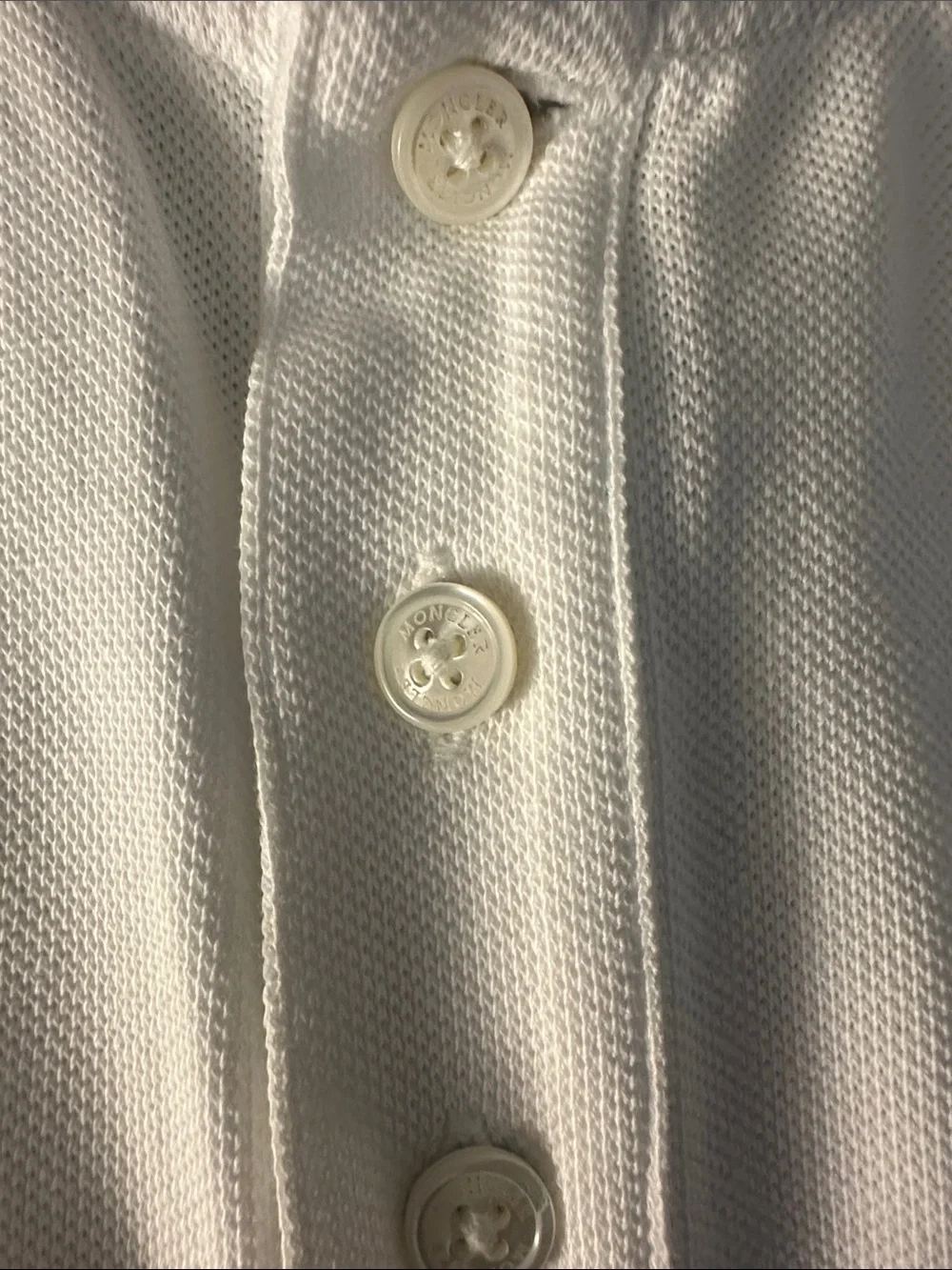 Moncler White Polo with Red & Navy Trim